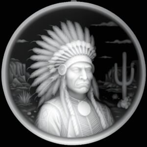 Indian Desert Scene-3D-Coin