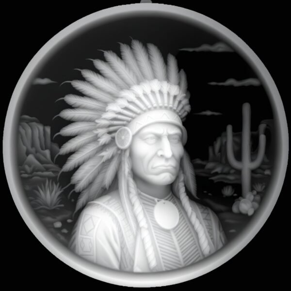 Indian Desert Scene-3D-Coin