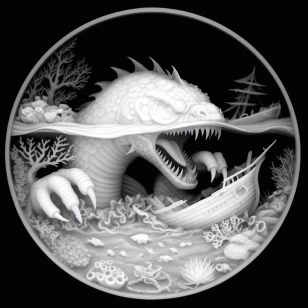 Sea Monster-Sea Rising-3D-Coin