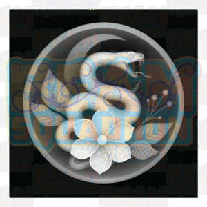 Floral Snake-Moon-3D coin