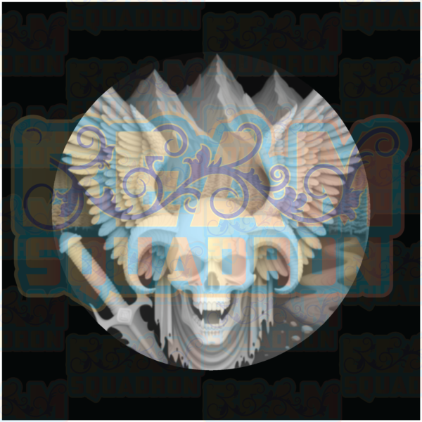 Flying Viking Skull-3D